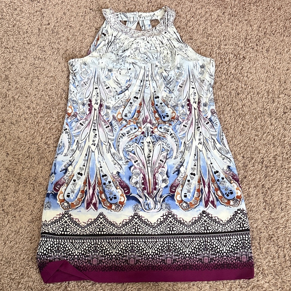 WHBM Paisley Print Halter Style Mini Dress